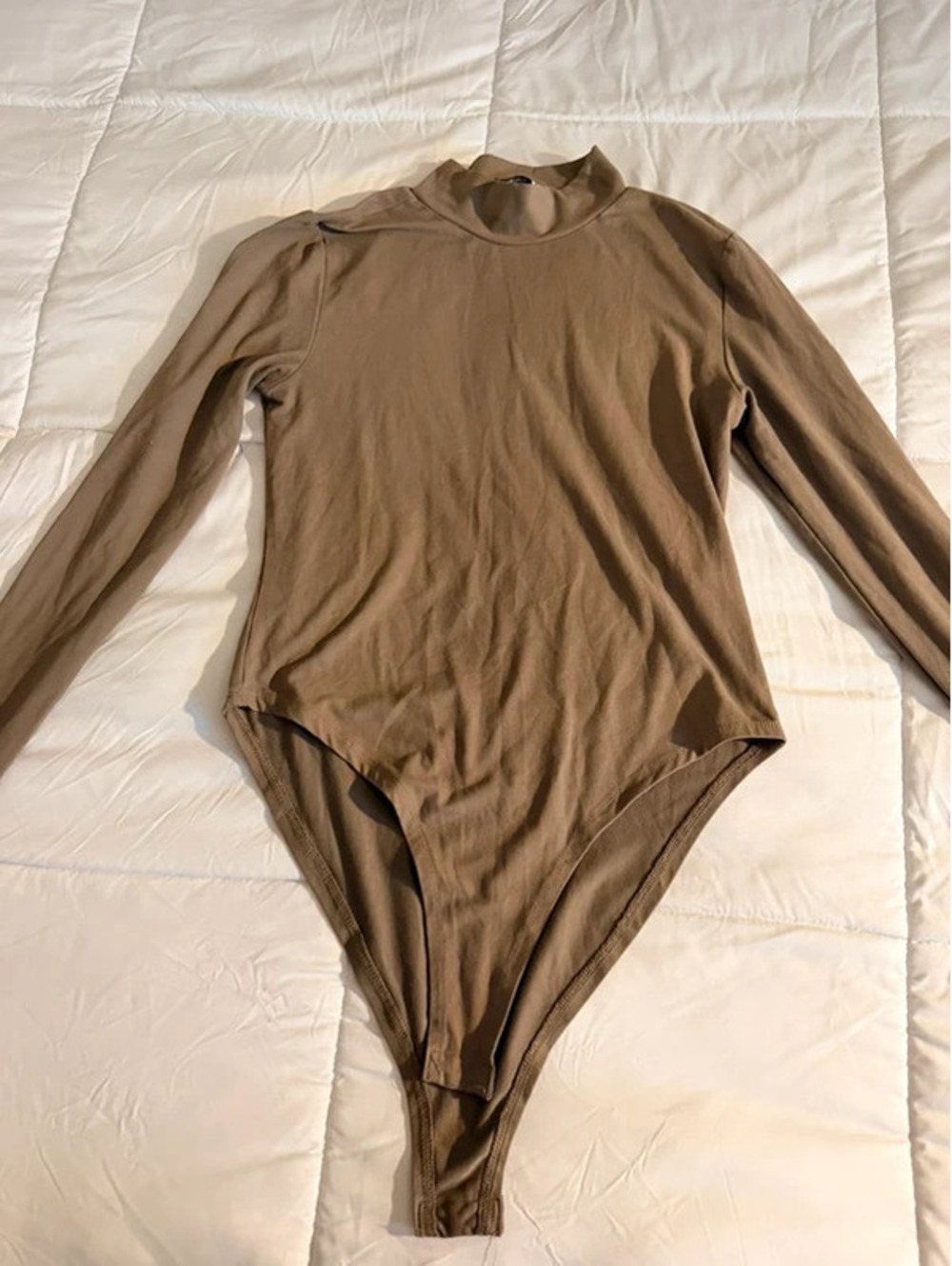 Brown long sleeve bodysuit from Miss Selfridge #bodysuit